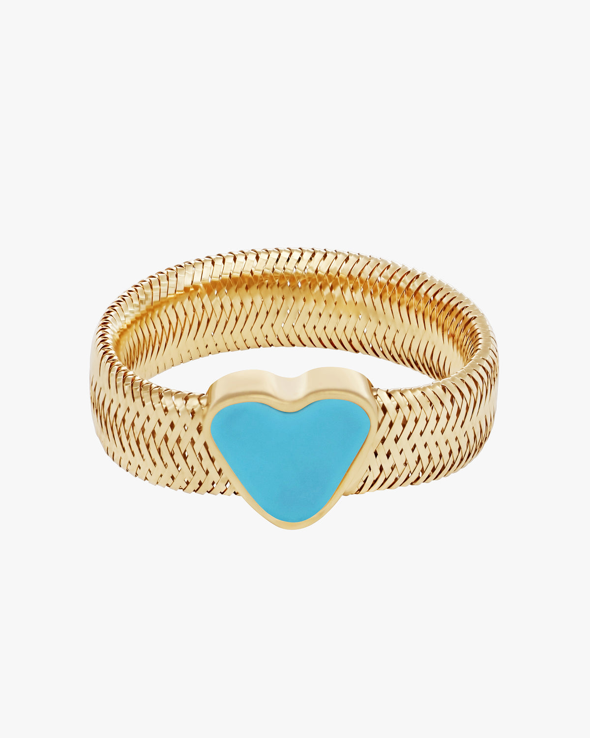HEARTED RIBBON RING