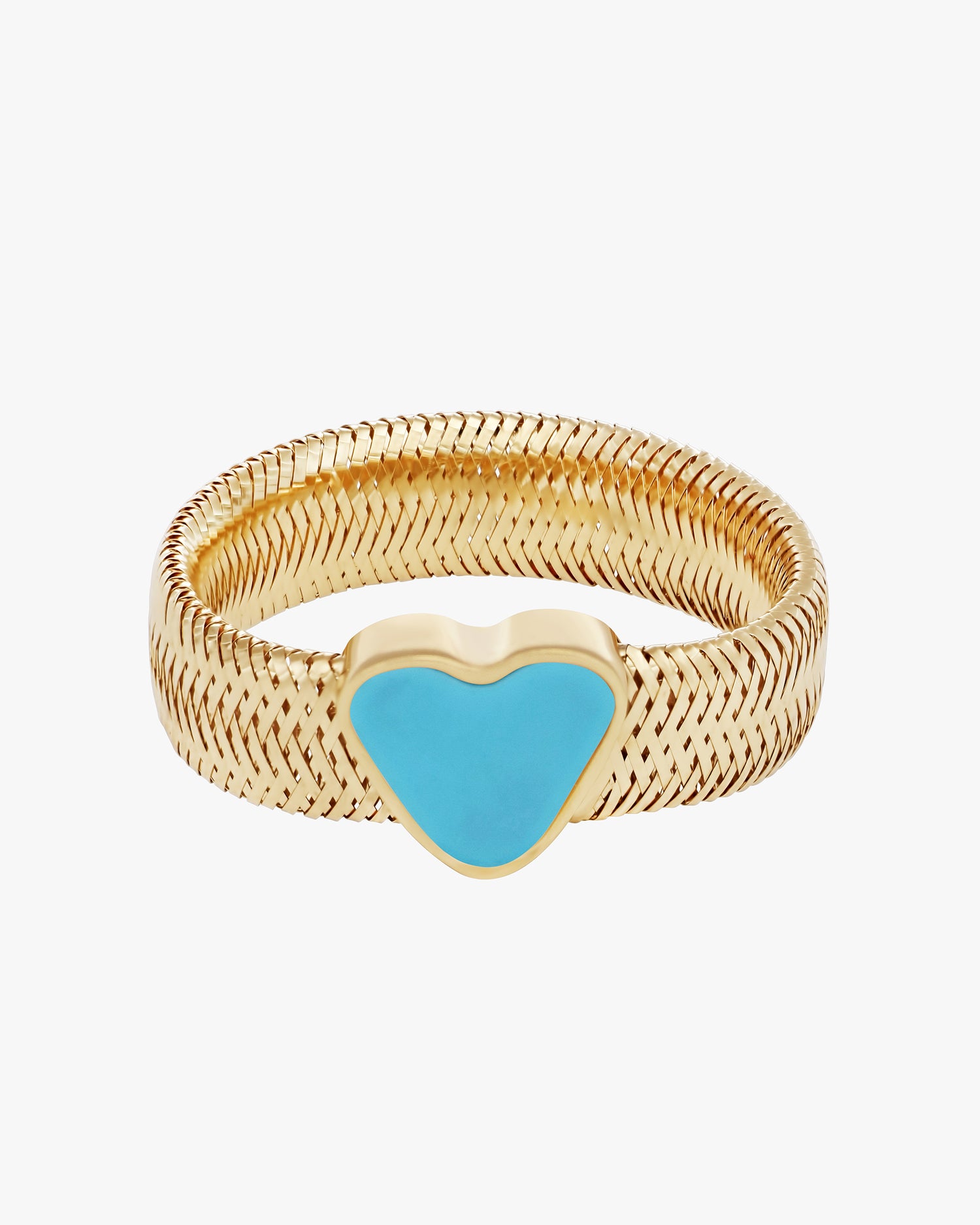 HEARTED RIBBON RING