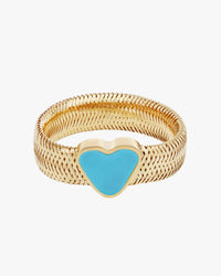 HEARTED RIBBON RING