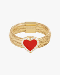 KEEP CLOSE CHARM RIBBON RING - Red
