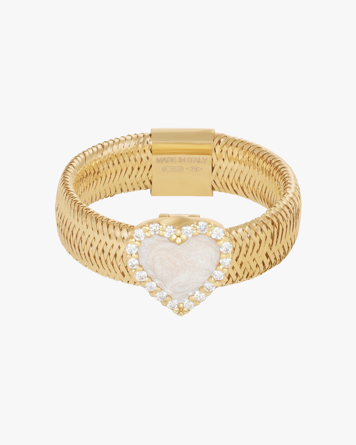 KEEP CLOSE CHARM RIBBON RING - Mother of Pearl