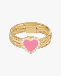 KEEP CLOSE CHARM RIBBON RING - Fuchsia