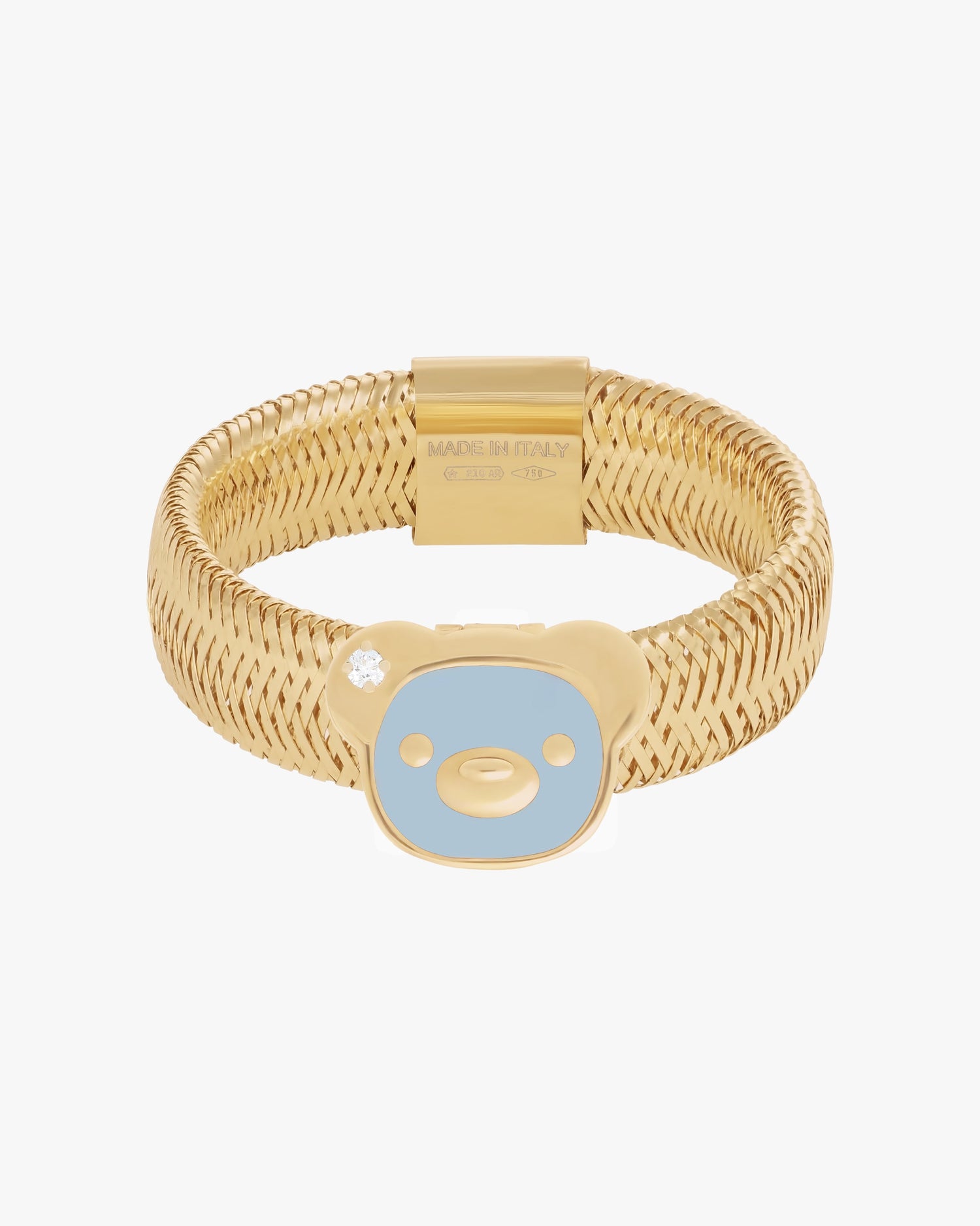 TENDER BEAR CHARM RIBBON RING - Light Blue