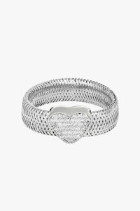 DIAMOND HEARTED RIBBON RING