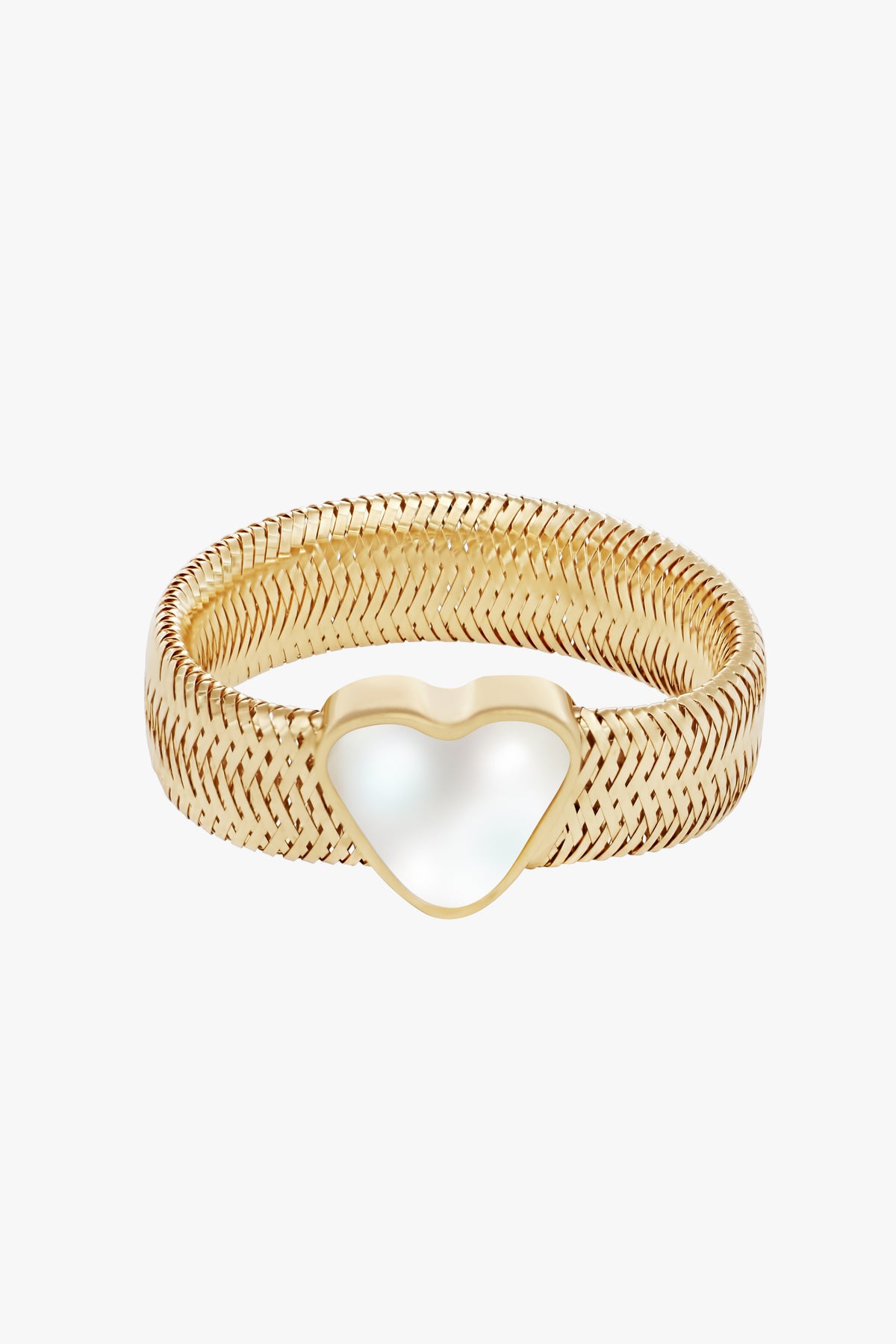 HEARTED RIBBON RING