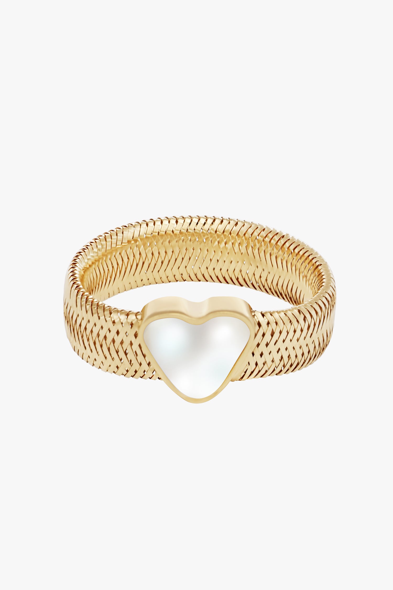HEARTED RIBBON RING