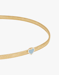 KEEP CLOSE CHARM BAND NECKLACE - Light Blue