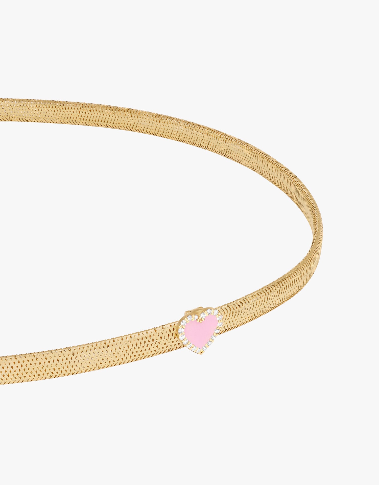 KEEP CLOSE CHARM BAND NECKLACE - Pink
