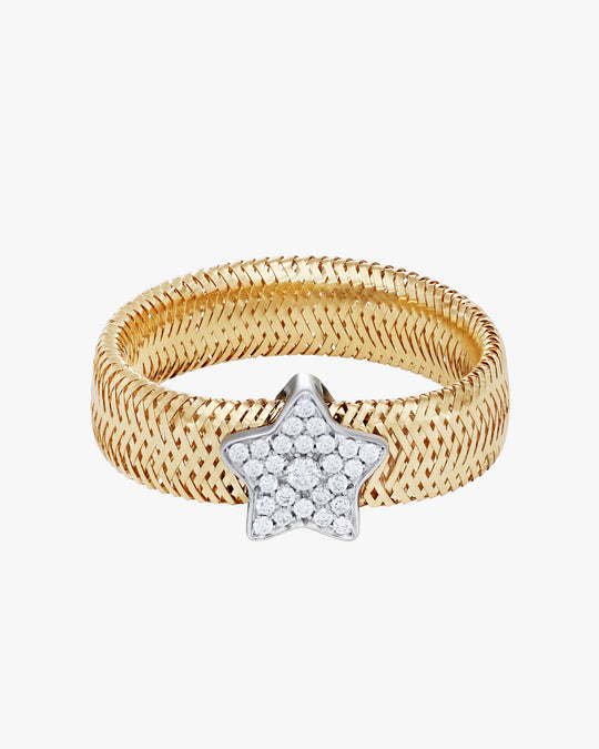 DIAMOND STAR RIBBON RING