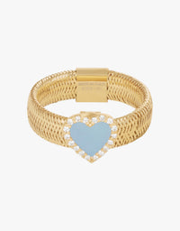 KEEP CLOSE CHARM RIBBON RING - Light Blue