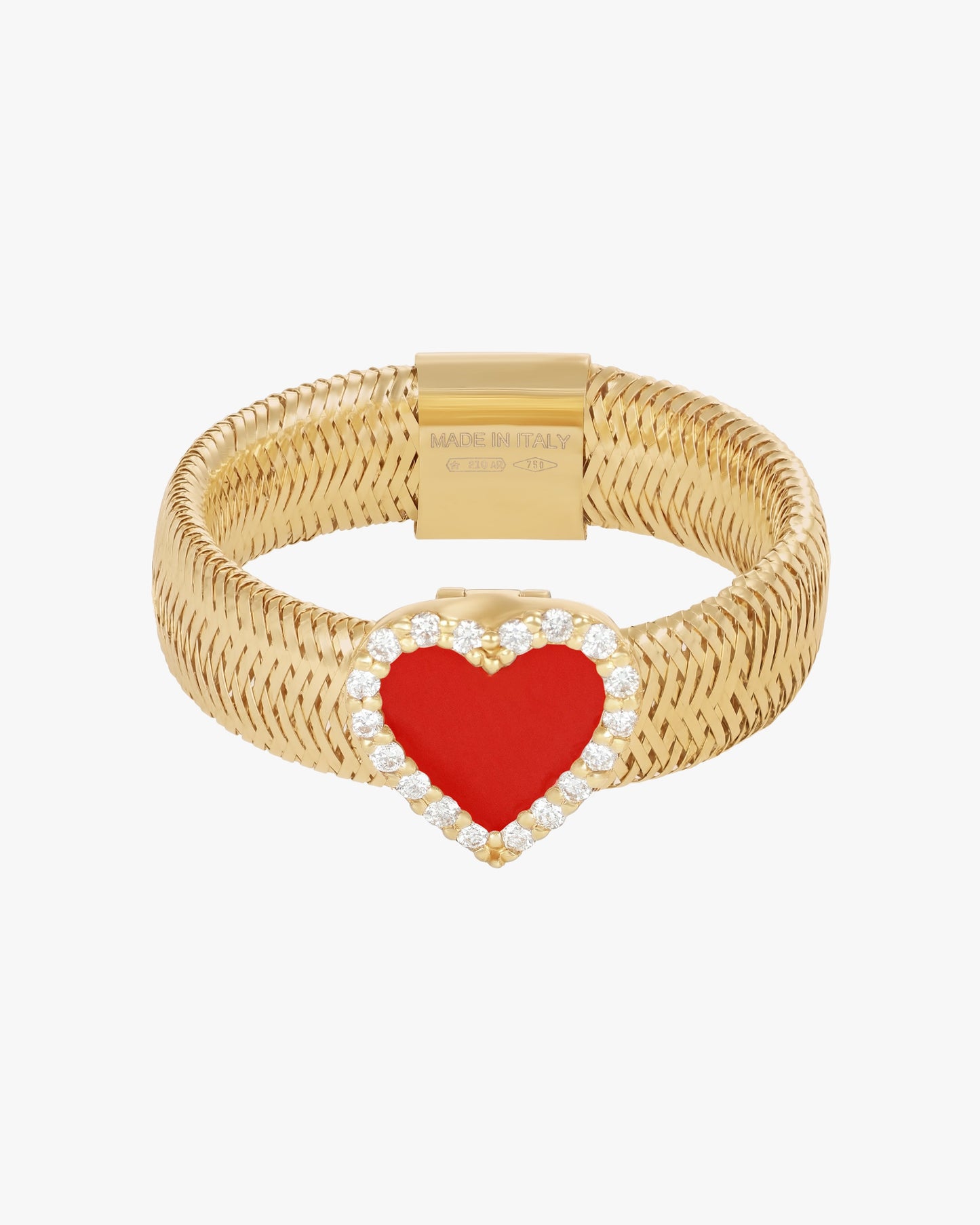 KEEP CLOSE CHARM RIBBON RING - Red