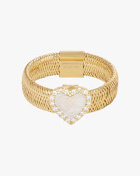 KEEP CLOSE CHARM RIBBON RING - Mother of Pearl
