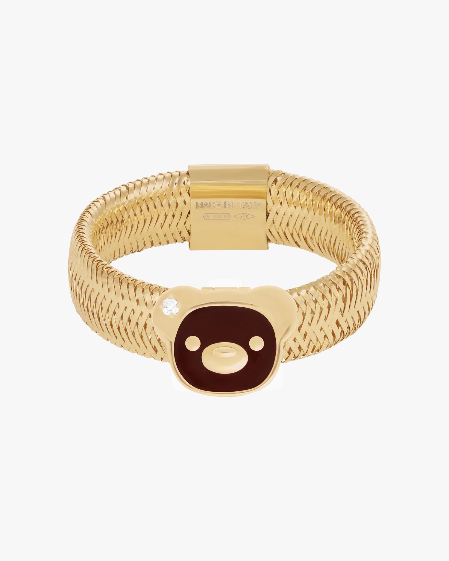 TENDER BEAR CHARM RIBBON RING - Brown