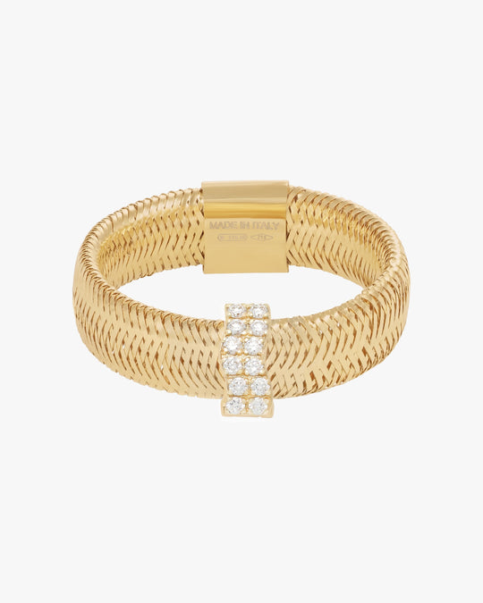 RIDE THE WAVE CHARM RIBBON RING - Yellow
