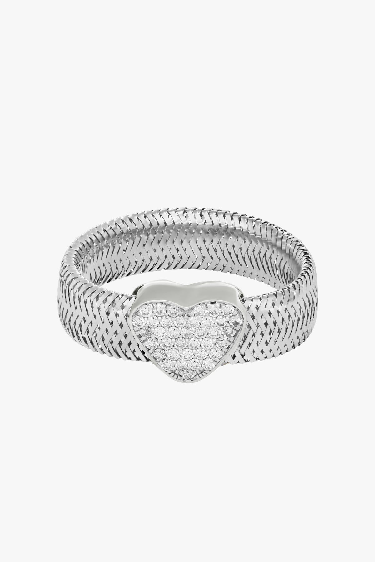 DIAMOND HEARTED RIBBON RING
