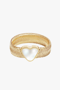 HEARTED RIBBON RING