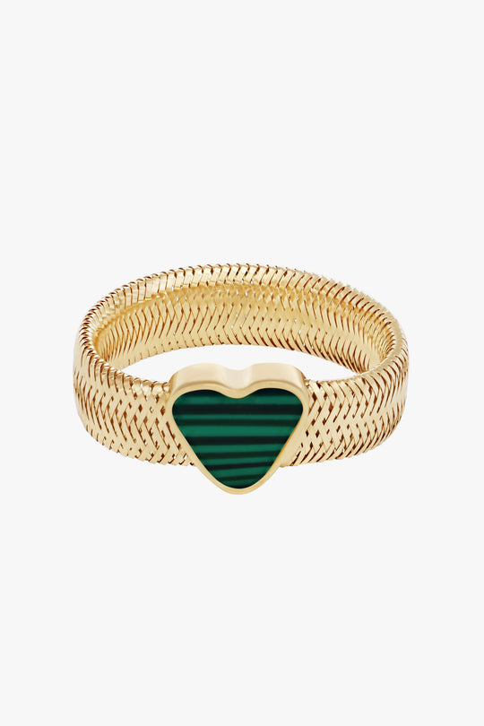 HEARTED RIBBON RING