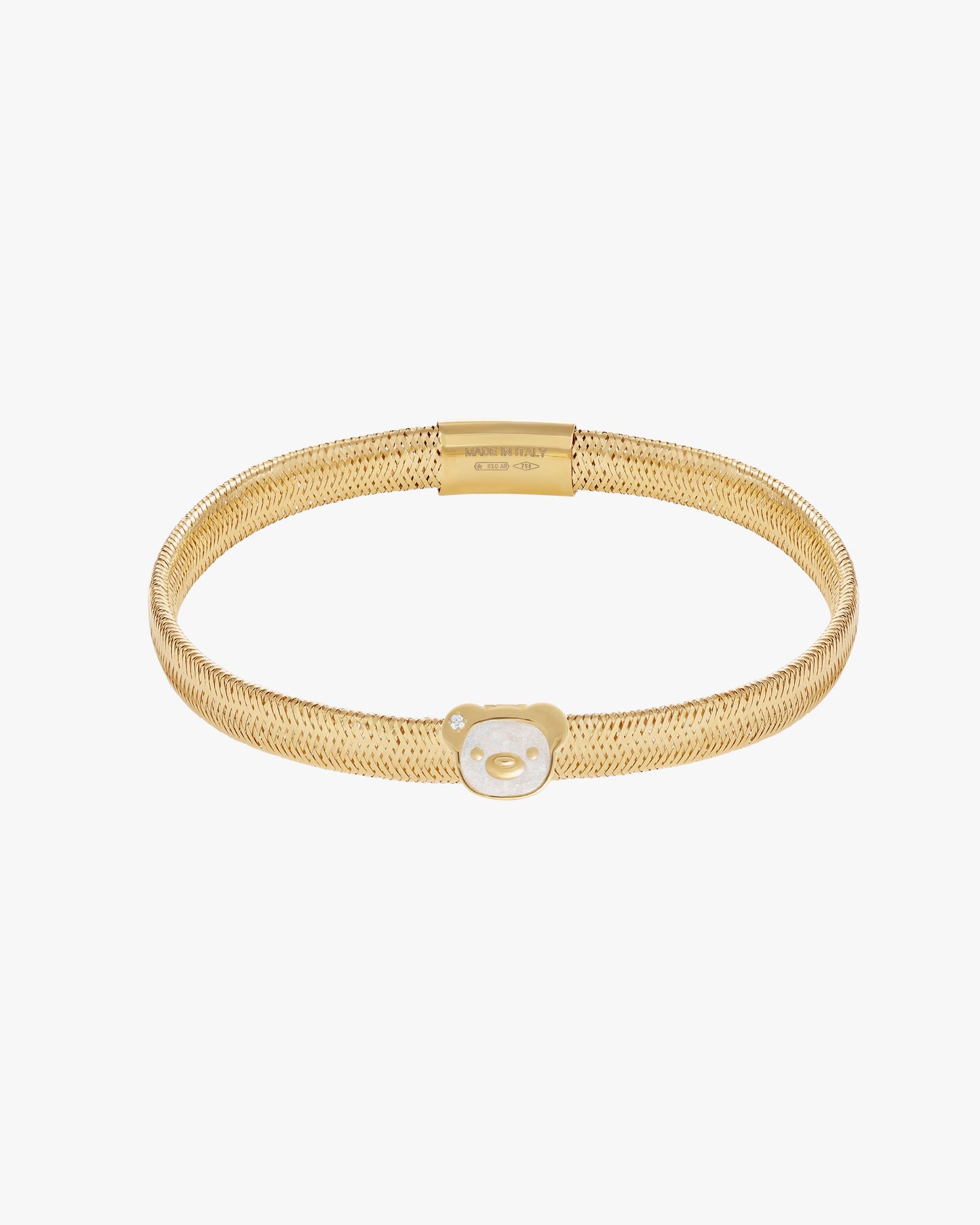TENDER BEAR CHARM BAND BRACELET - Mother of Pearl