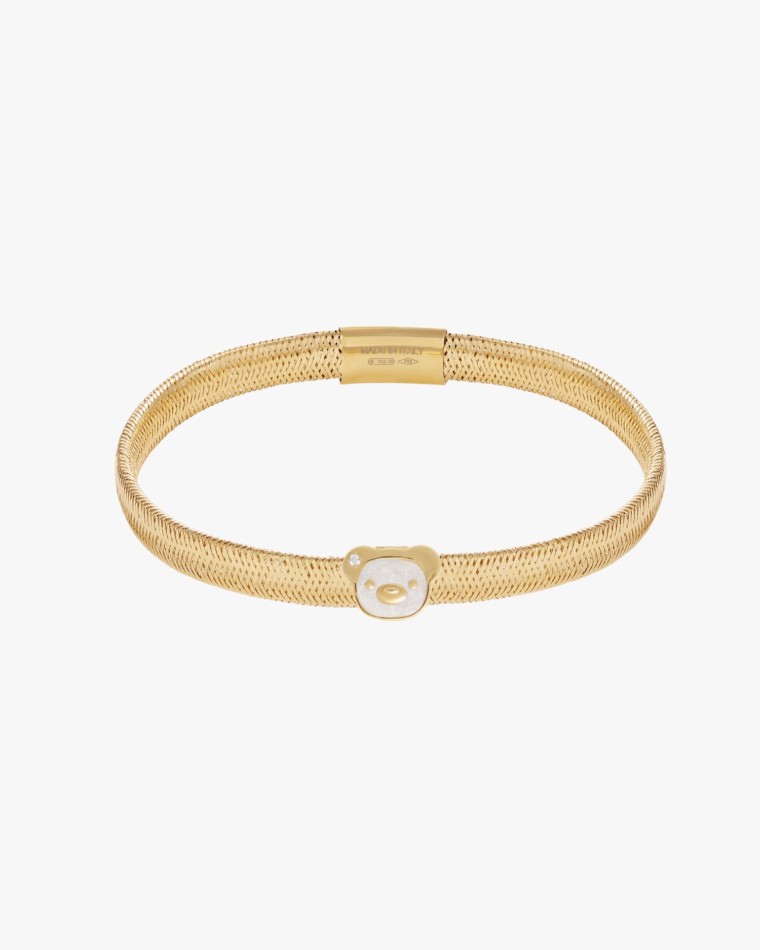 TENDER BEAR CHARM BAND BRACELET - Mother of Pearl