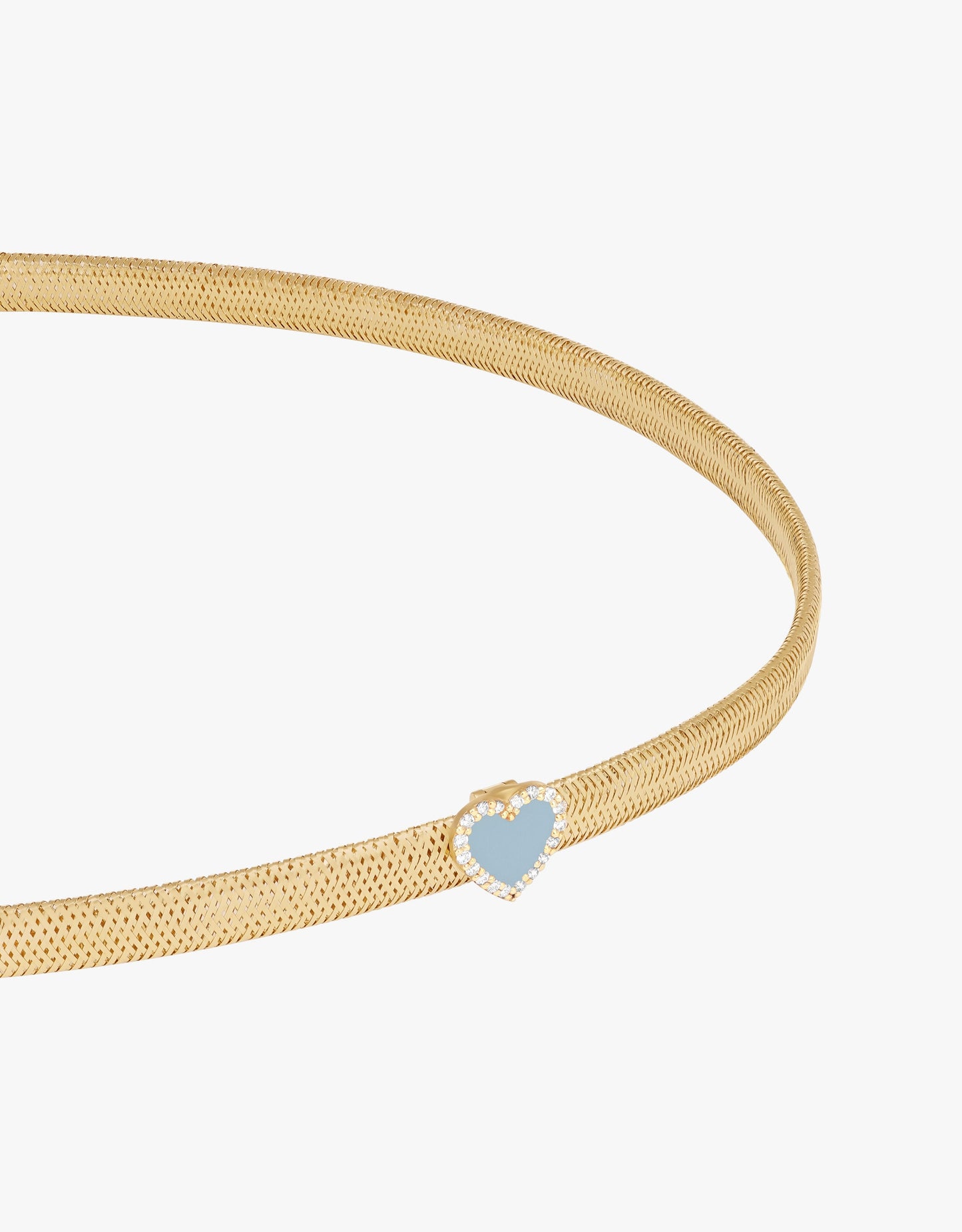 KEEP CLOSE CHARM BAND NECKLACE - Light Blue