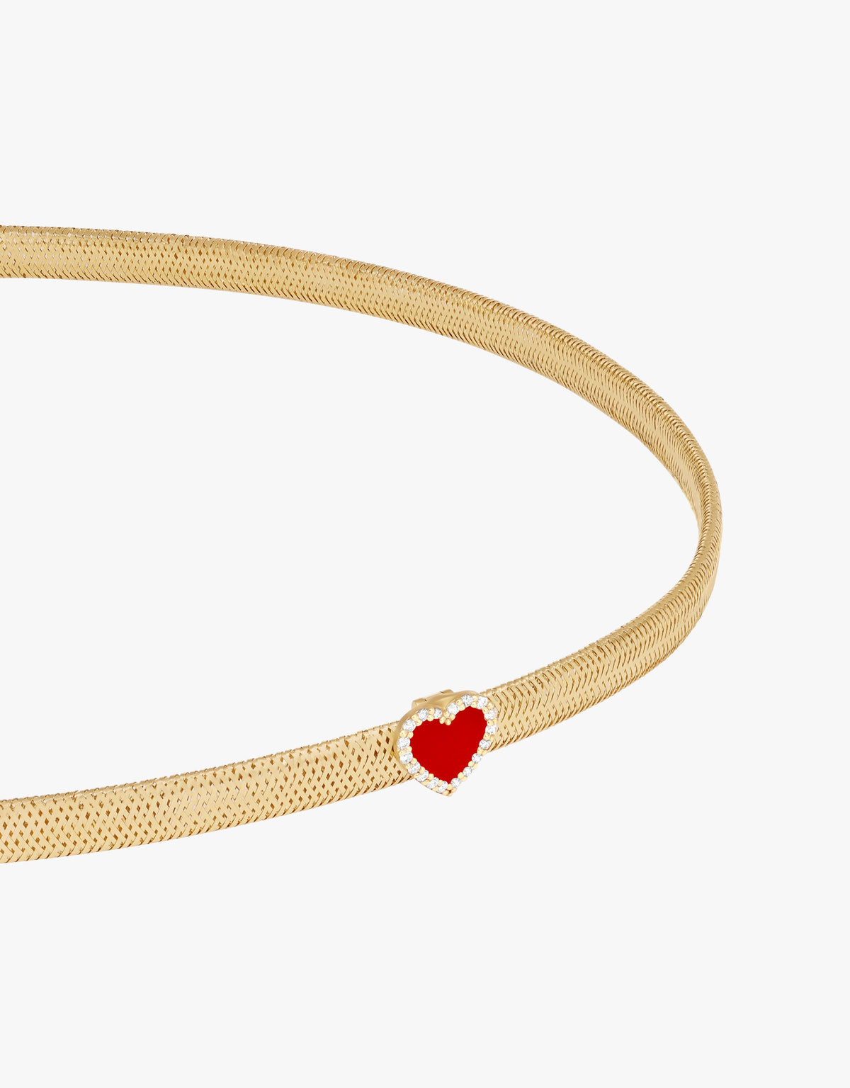 KEEP CLOSE CHARM BAND NECKLACE - Red