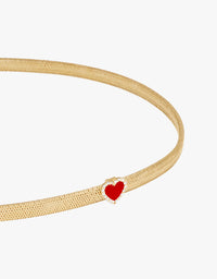 KEEP CLOSE CHARM BAND NECKLACE - Red