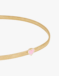 KEEP CLOSE CHARM BAND NECKLACE - Pink