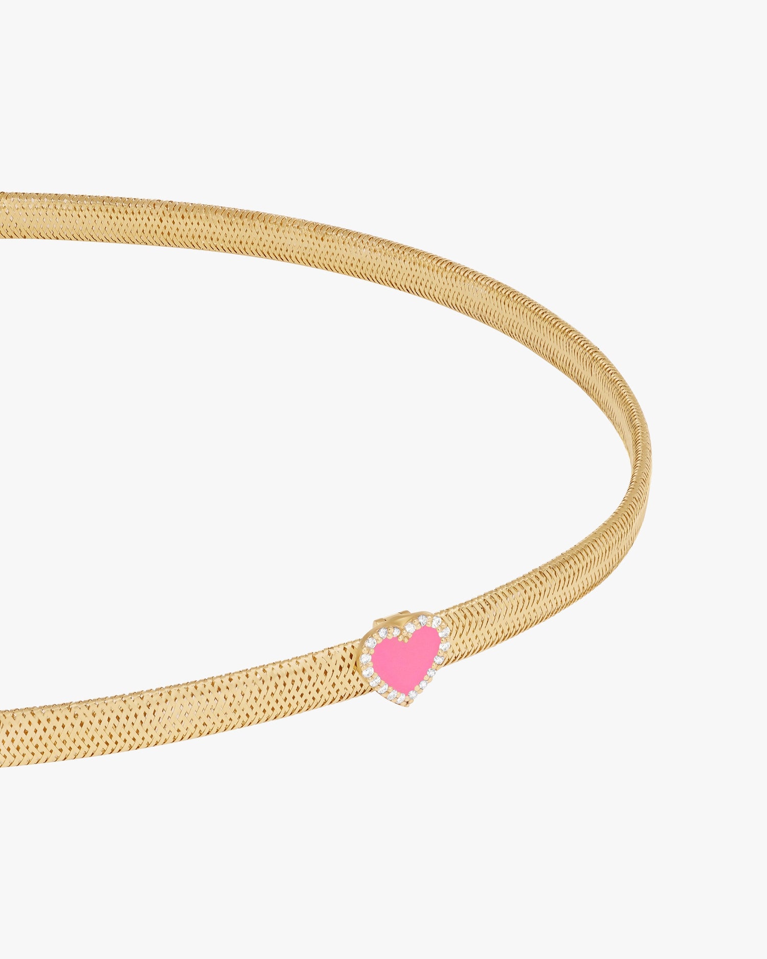KEEP CLOSE CHARM BAND NECKLACE - Fuchsia